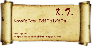 Kovács Tóbiás névjegykártya